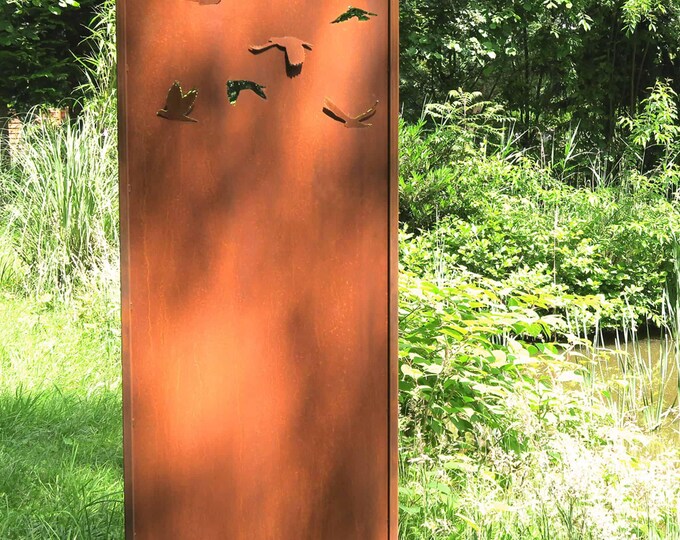 Steel Garden Wall - "Swarm 3" - Modern Outdoor Ornament
