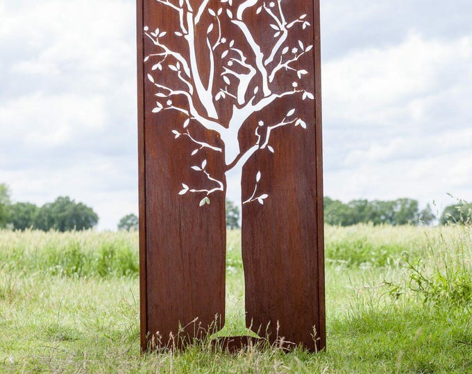 Steel Garden Wall - "Tree 4" - Modern Outdoor Ornament
