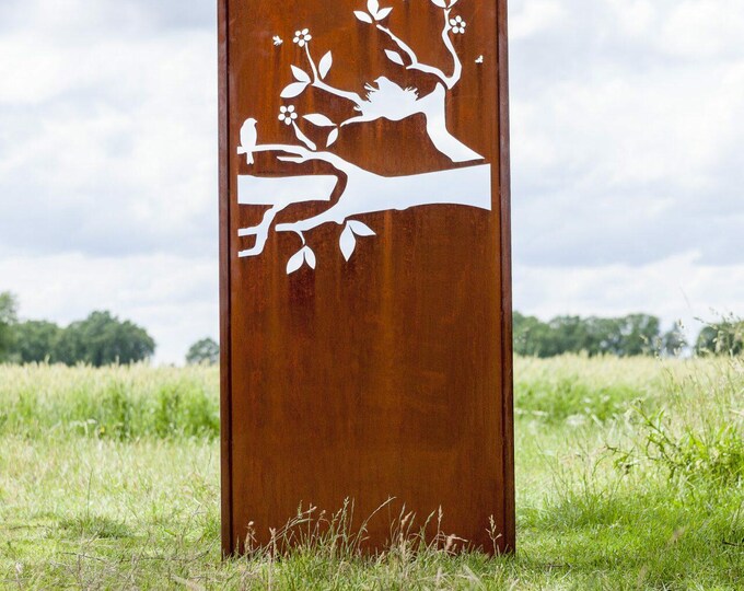 Steel Garden Wall - "Spring" - Modern Outdoor Ornament