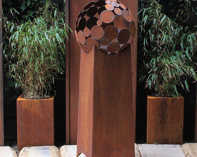 Fireplace - "Ball with high Base" - Modern Outdoor Ornament