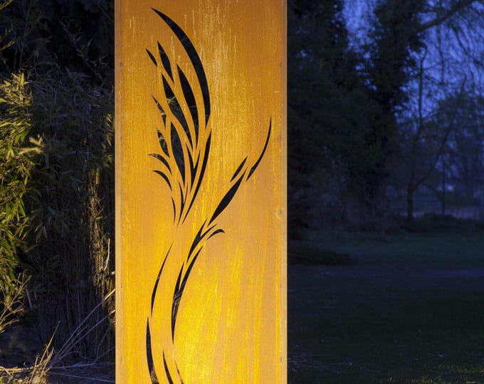 Steel Garden Wall - "Grass" - Modern Outdoor Ornament