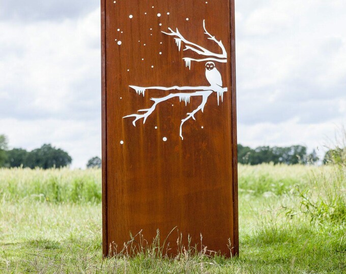 Steel Garden Wall - "Winter" - Modern Outdoor Ornament