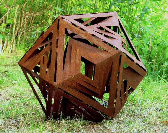 Outdoor light - “small icosahedron” - modern garden ornament