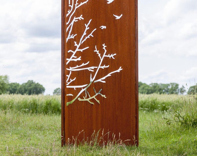 Steel Garden Wall - "Birds II" - Modern Outdoor Ornament