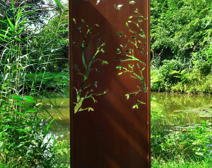 Steel Garden Wall - "Tree 3" - Modern Outdoor Ornament