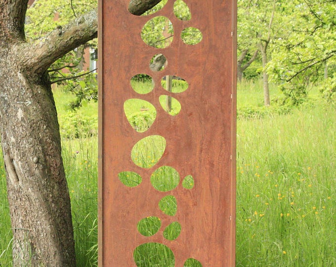 Steel Garden Wall - "Stones" - Modern Outdoor Ornament