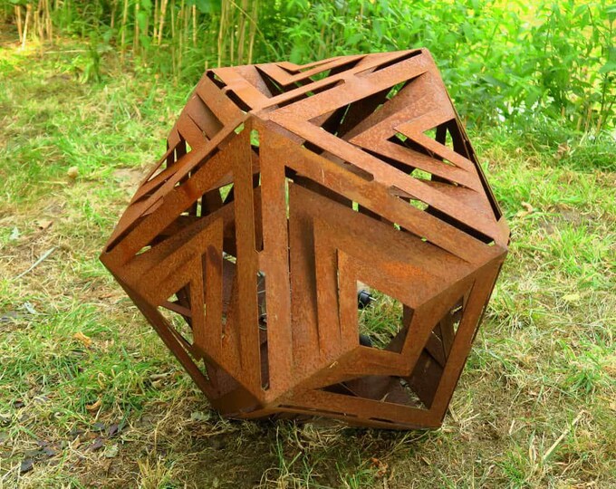 Outdoor light - “Large icosahedron” - modern garden ornament