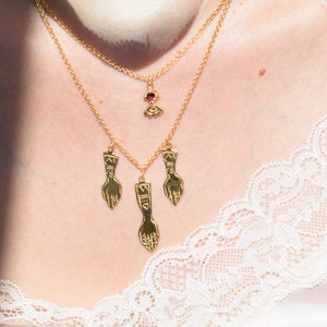 Hands witch necklace - layered necklaces