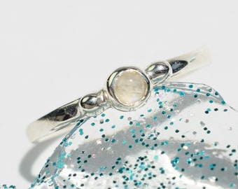 Tiny moonstone ring - minimalist stone ring