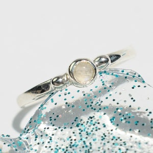 Tiny moonstone ring minimalist stone ring image 1