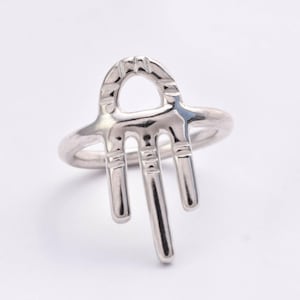 Silver pinky ring - symbol ring - witchy occult jewelry