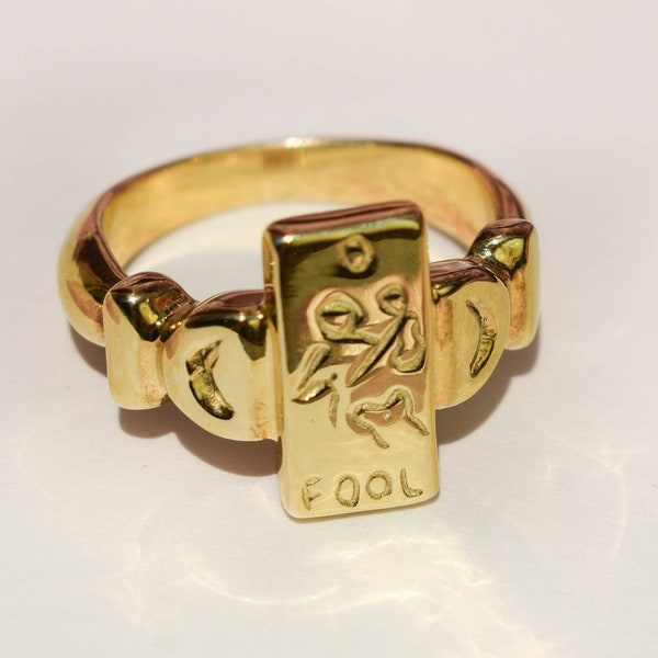 The Fool tarot card ring - spiritual gold ring