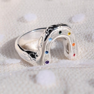 Rainbow ring - rainbow colours stars sun clouds