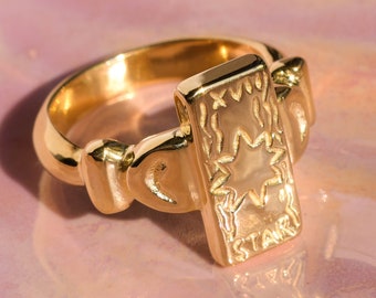 The Star tarot card ring - gold star ring