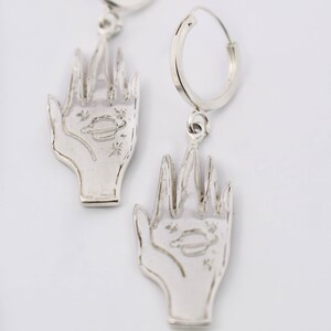 Universe in your hand earrings - charm hoops - celestial earrings