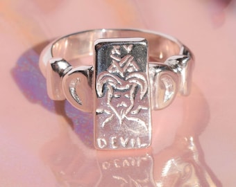 Der Teufel - Tarot Karten Ring - satanischer Ring