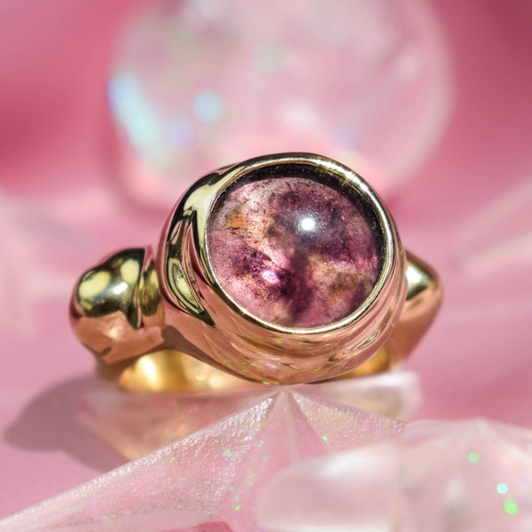 Big amethyst ring - big stone statement ring