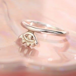 Sterling Silver Evil Eye Ring - Small Dainty Ring