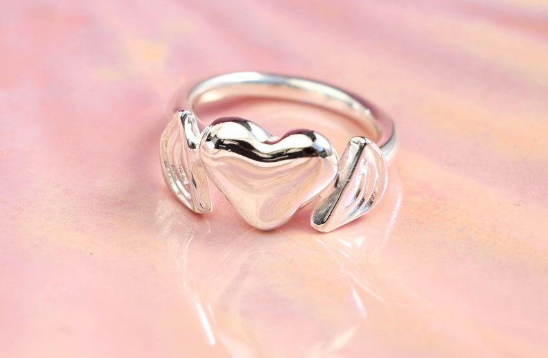 Heart ring cute love ring made from plated brass or sterling silver image 7