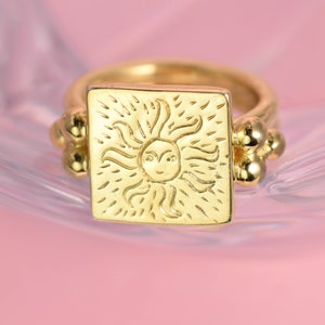 Sun Ring - Square Solar Ring - Etsy