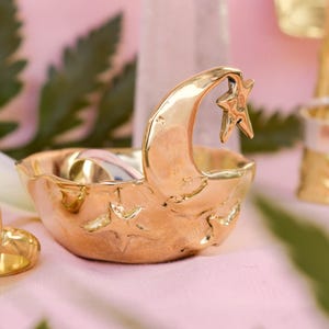 Moon and stars ring dish - celestial ring holder