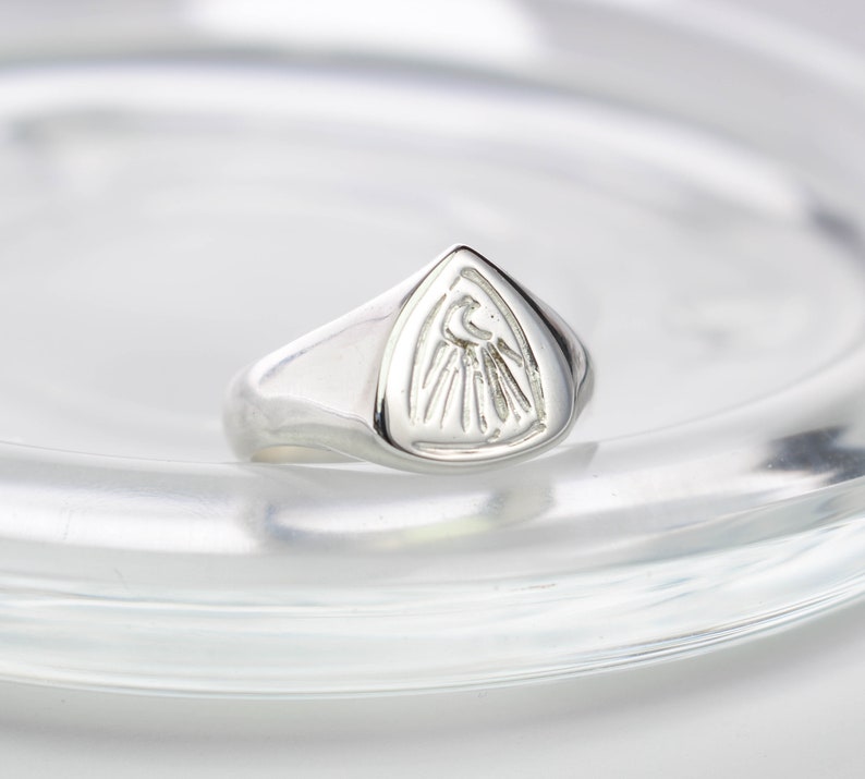 Signet moon ring silver solid ring image 7