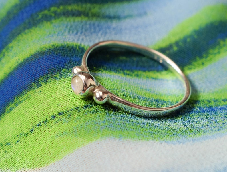 Tiny moonstone ring minimalist stone ring image 3