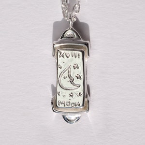 The moon tarot card necklace silver or gold moon necklace image 1