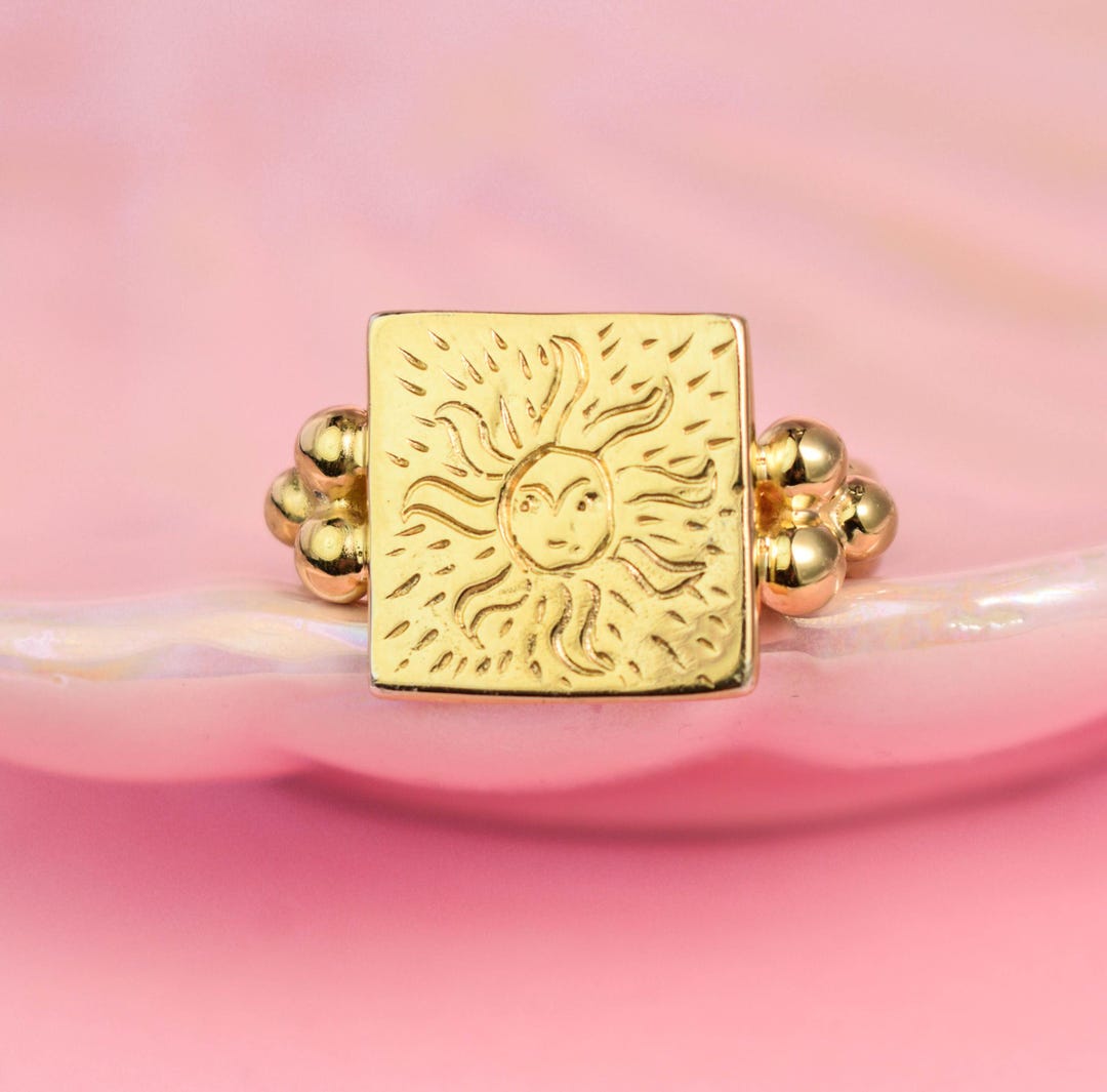 Sun Ring - Square Solar Ring - Etsy