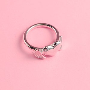 Heart ring cute love ring made from plated brass or sterling silver image 3