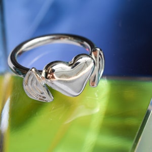 Heart ring cute love ring made from plated brass or sterling silver image 6