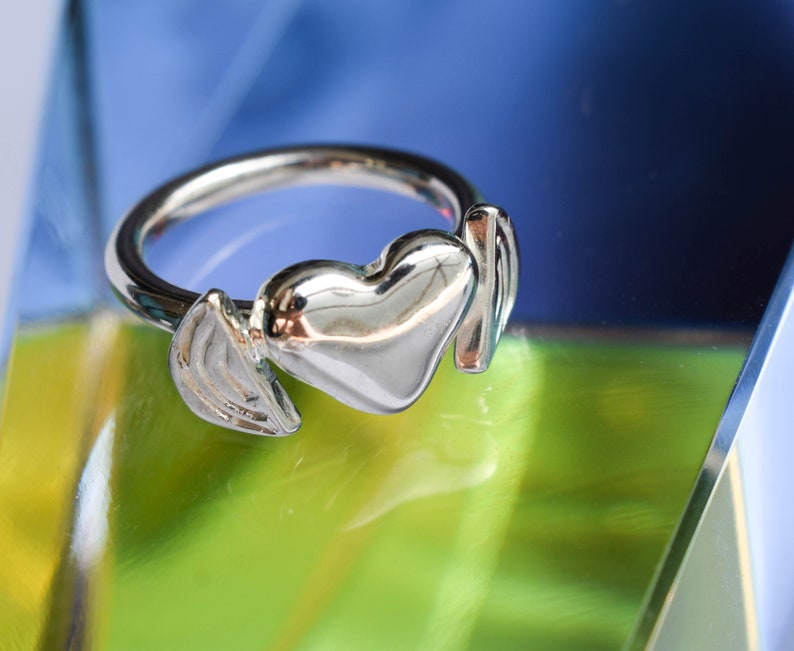 Heart ring cute love ring made from plated brass or sterling silver image 6