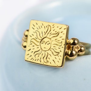 Sun Ring - Square Solar Ring - Etsy