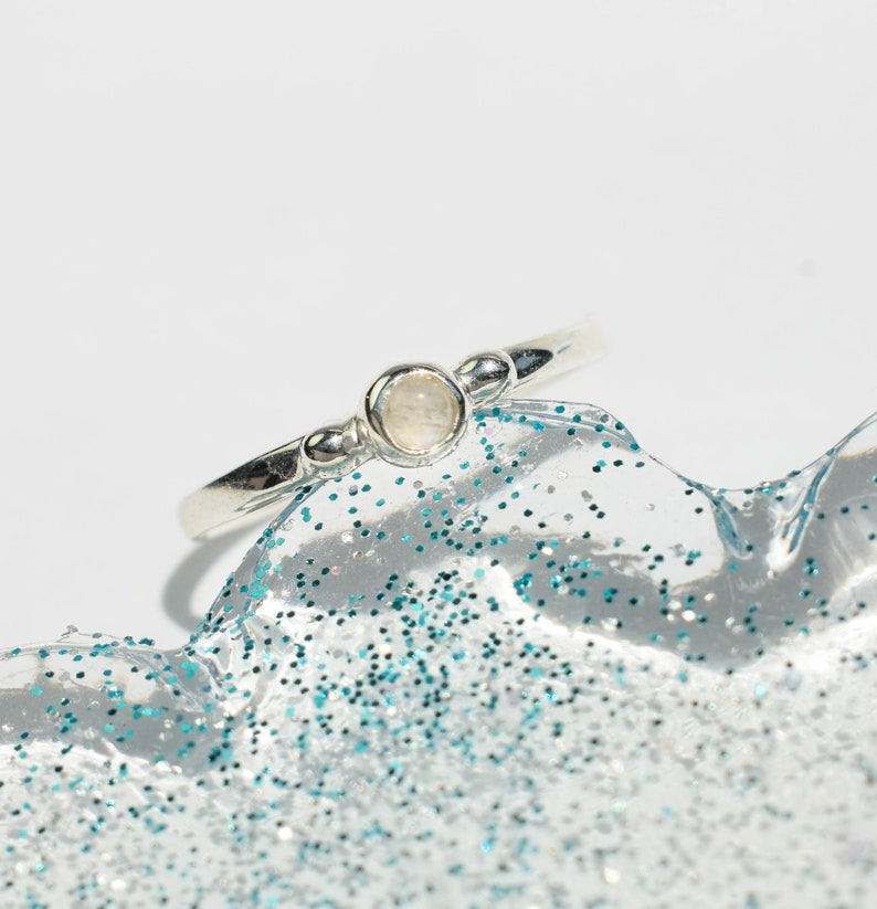 Tiny moonstone ring minimalist stone ring image 1