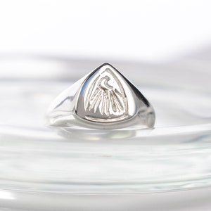 Signet moon ring silver solid ring image 9