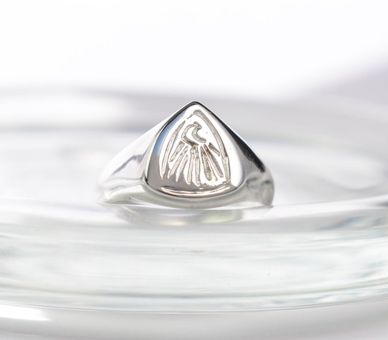 Signet moon ring silver solid ring image 9