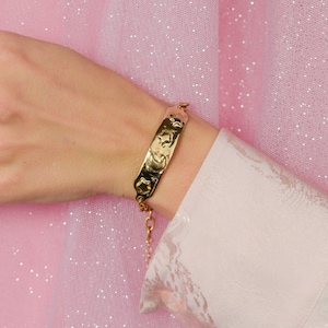 Moon and stars gold tag bracelet image 6