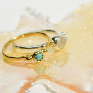 Tiny moonstone ring minimalist stone ring image 8
