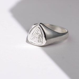 Signet moon ring silver solid ring image 4
