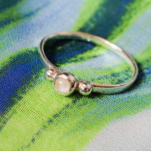 Tiny moonstone ring minimalist stone ring image 4