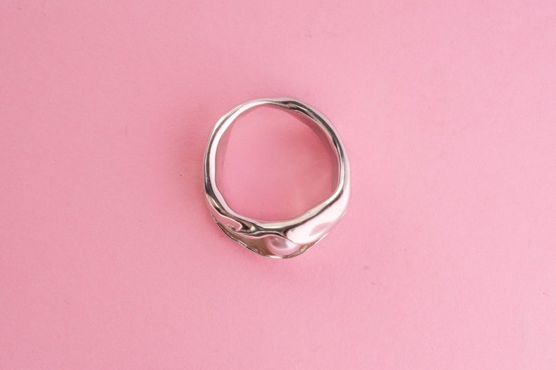 Pink pearl sterling silver ring image 3