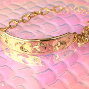 Moon and stars gold tag bracelet image 9