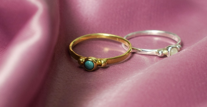 Tiny moonstone ring minimalist stone ring image 9