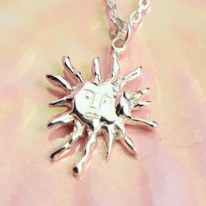 Sun necklace - witch silver or gold tone necklace