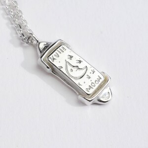 The moon tarot card necklace silver or gold moon necklace image 3