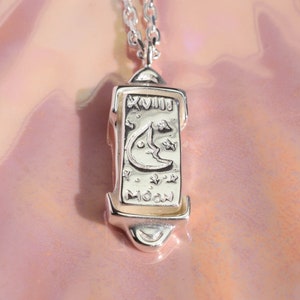 The moon tarot card necklace silver or gold moon necklace image 5