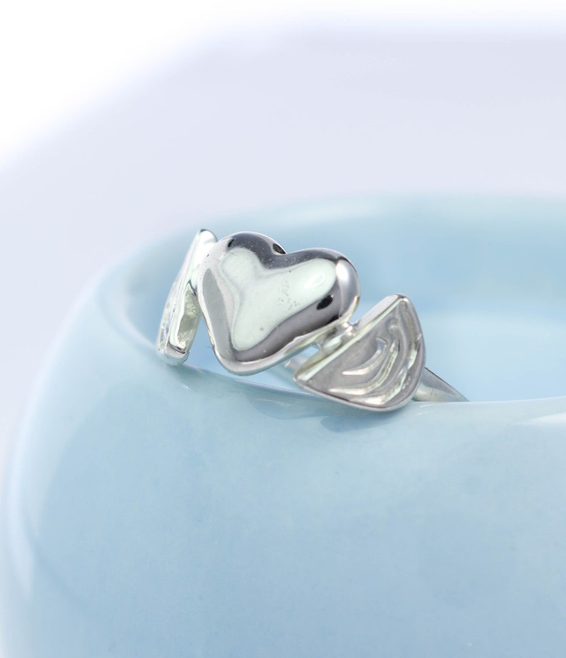 Heart ring cute love ring made from plated brass or sterling silver image 8