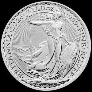 pure silver coin 0 .9999 1/10th oz brittania 2026