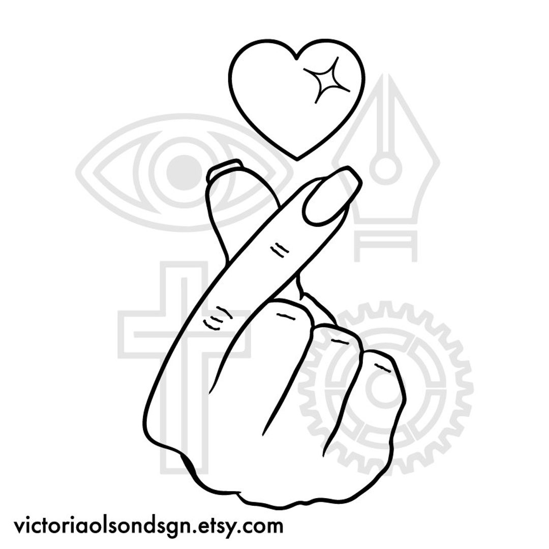 Kpop Heart Hand SVG File Cricut Silhouette Juliette Siser Etsy