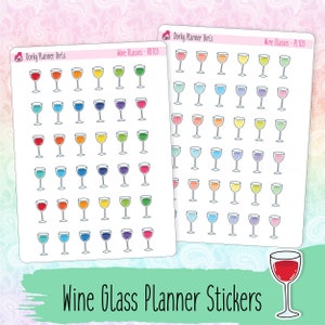 Plannerstickers wijnglazen